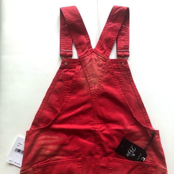 PRPS Mini Overall Red Dress Size L - Picture 6 of 10